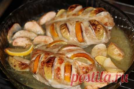 Рецепт куриной грудки с яблоками и лимоном