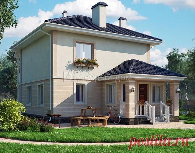 Проект двухэтажного дома AS-2075 из газобетона с 4 спальнями и красивым крыльцом Проект AS-2075 - двухэтажный дом из газобетонных блоков. Документация предназначена для строительства и регистрации дома. Срок подготовки - 1 день. Доставка курьером по всей России с оплатой при получении