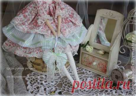 Ангел заботы и любви Кларисса - бледно-розовый,мятный,кукла ручной работы