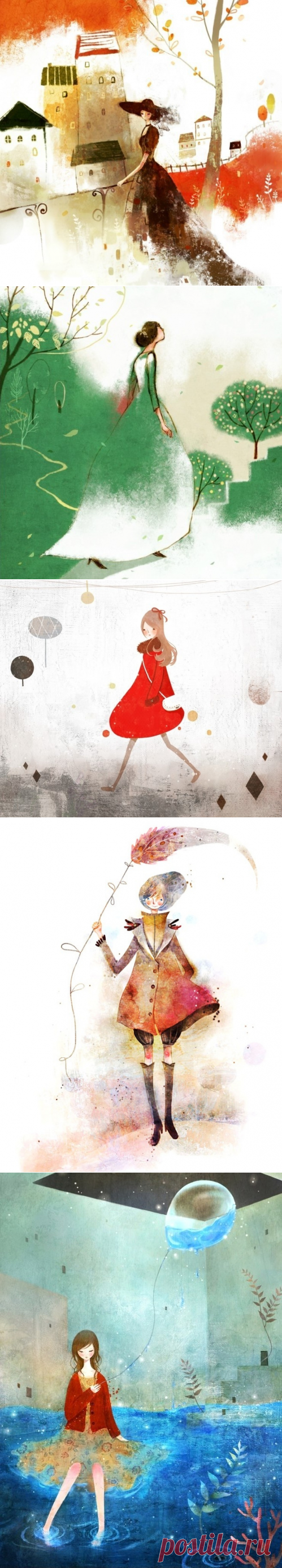 Звездочки любви. Иллюстрации корейского художника Kim Yoon Hee