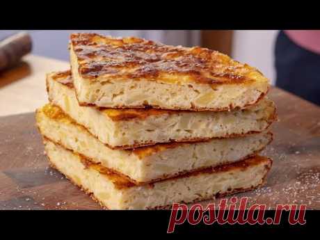Творожная шарлотка с яблоками. Простейшая выпечка. Сезон яблок полным ходом.