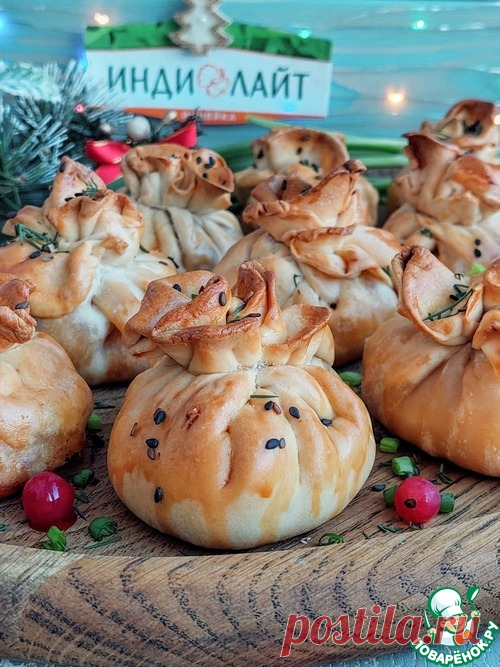 Мешочки с индейкой и вялеными томатами – кулинарный рецепт