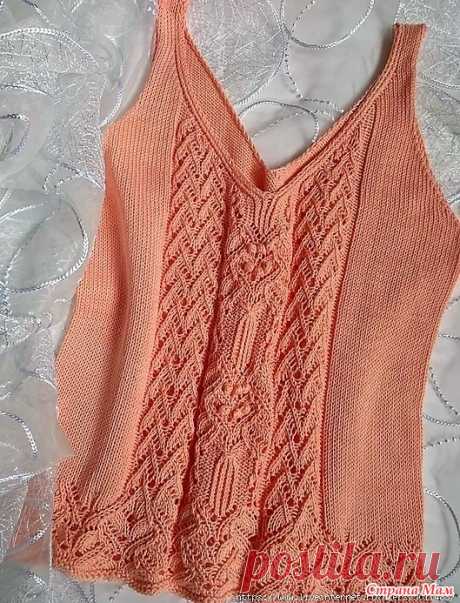 Красивый ажурный летний топ "Belle Fleur" от @olga_knits_msk. Спицы.. Лето в самом разгаре, для любителей вязания шикарная модель летнего топа!)  Большое спасибо автору: @olga_knits_msk  Летний топ "Belle Fleur" спицами. Описание и схемы.