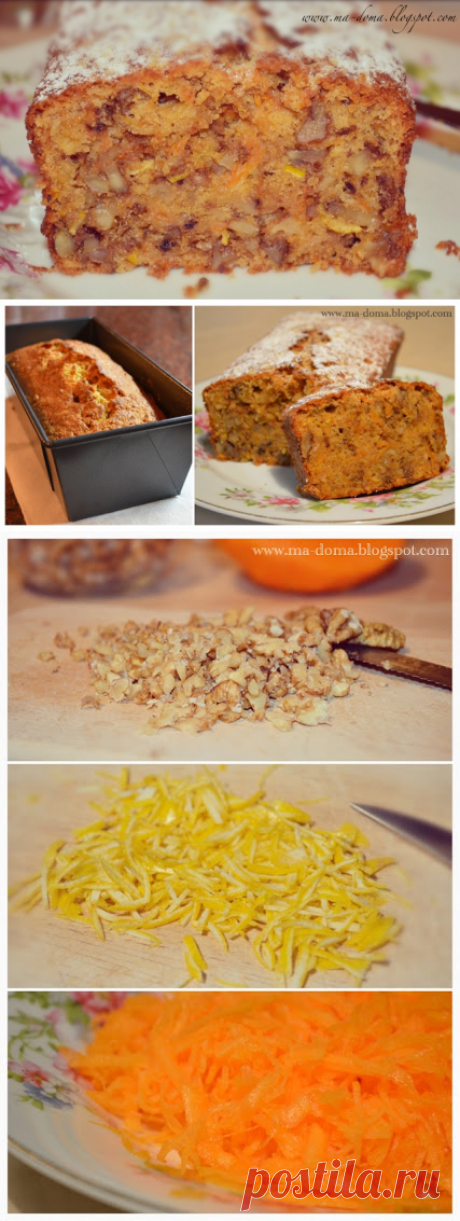 Тыквенный кекс с лимоном и орехами