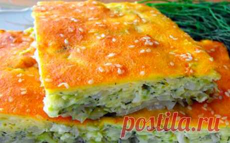 Пирог с капустой из жидкого теста: быстро и вкусно!