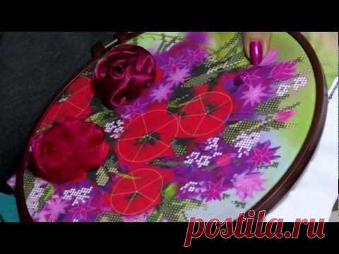 Мастер-класс по вышивке лентами, урок №4 .