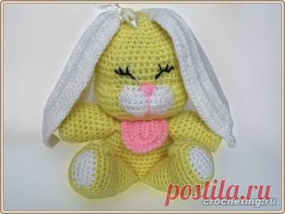 Зайчик, связанный крючком, пример вязания