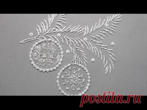 How to embroider a Christmas ornament Balloons for a tablecloth