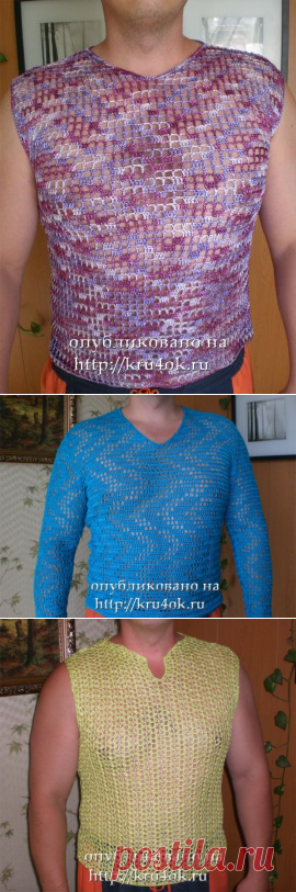 Мужские модели от Ники Ворониной - вязание крючком на kru4ok.ru