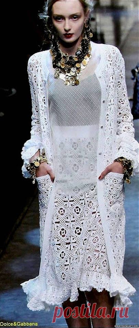 Irish crochet &: CARDIGAN + SKIRT