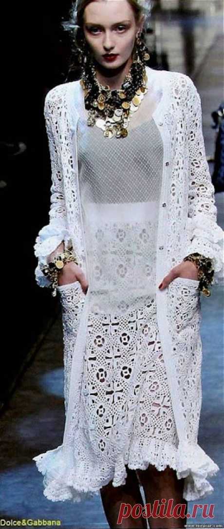 Irish crochet &: CARDIGAN + SKIRT