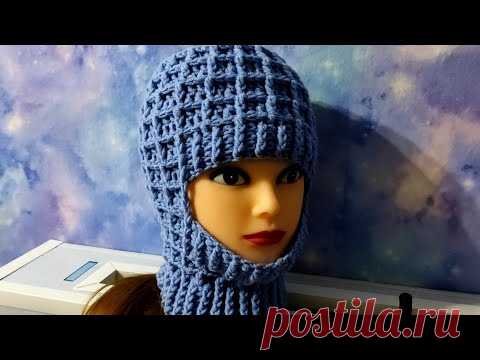 Шапка-шлем в условиях пандемии, крючком. Шапка-шлем для начинающих.