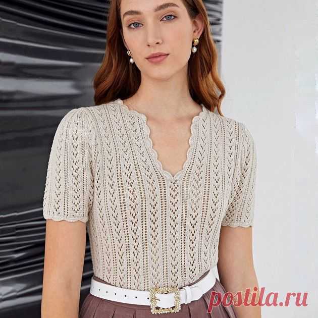 Для быстрого, но эффектного результата. Весенне-летние модели с простыми узорами спицами. Подборка с моими схемами | Вяжем вместе! Пульс Mail.ru