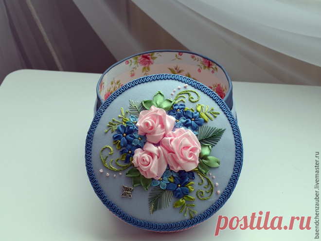 Вышиваем лентами чудесную шкатулку - Ярмарка Мастеров - ручная работа, handmade
