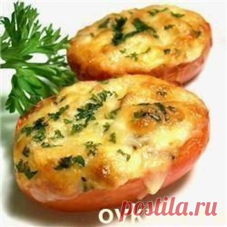 Помидоры, запечённые с сыром в микроволновке - Простые рецепты Овкусе.ру
