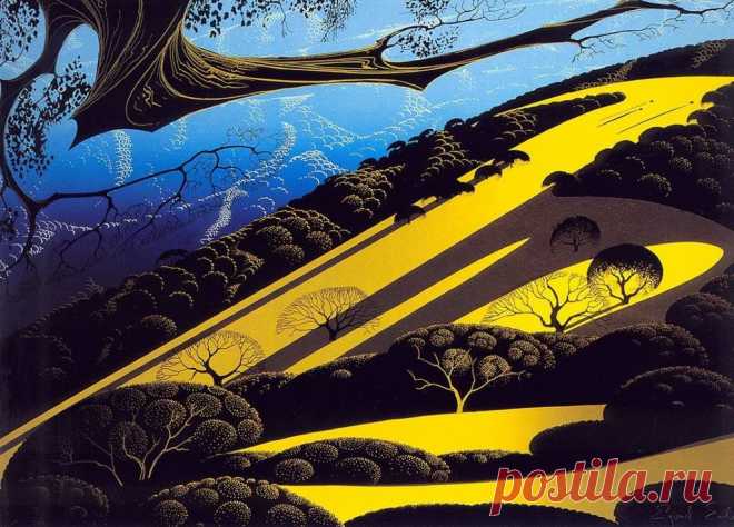 Фантастически красивые пейзажи. Художник Эйвинд Эрл / Eyvind Earle (США, 1916-2000)