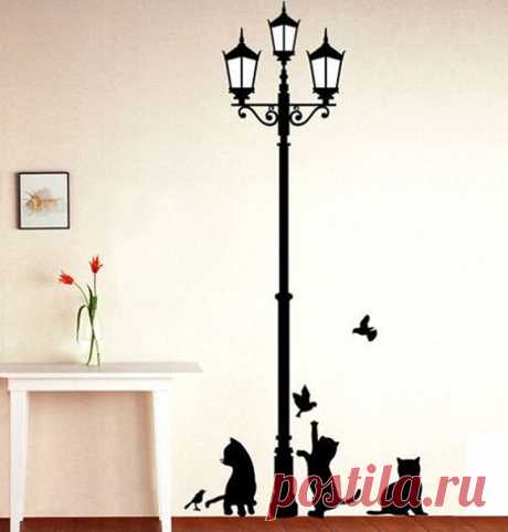 птица стикер Picture - More Detailed Picture about Free Shipping Popular Ancient Lamp Cats and Birds Wall Sticker Wall Mural Home Decor Room Kids Decals Wallpaper Picture in Наклейки на стену from HomeDecorationDADA Store | Aliexpress.com | Alibaba Group