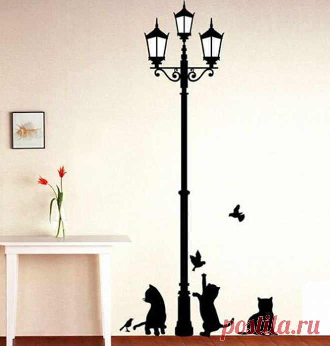 птица стикер Picture - More Detailed Picture about Free Shipping Popular Ancient Lamp Cats and Birds Wall Sticker Wall Mural Home Decor Room Kids Decals Wallpaper Picture in Наклейки на стену from HomeDecorationDADA Store | Aliexpress.com | Alibaba Group