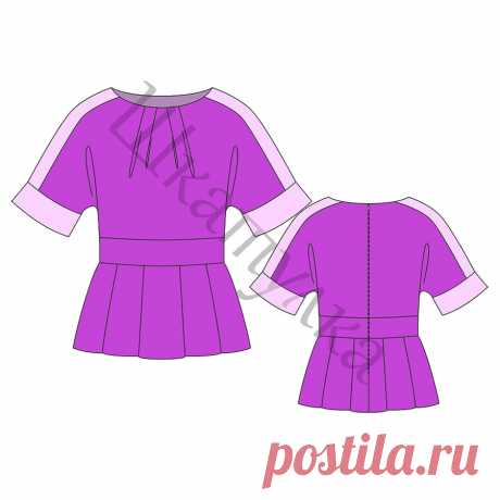 (+2) Элегантная блузка с баской и цельнокроеным рукавом (шитье, выкройки)