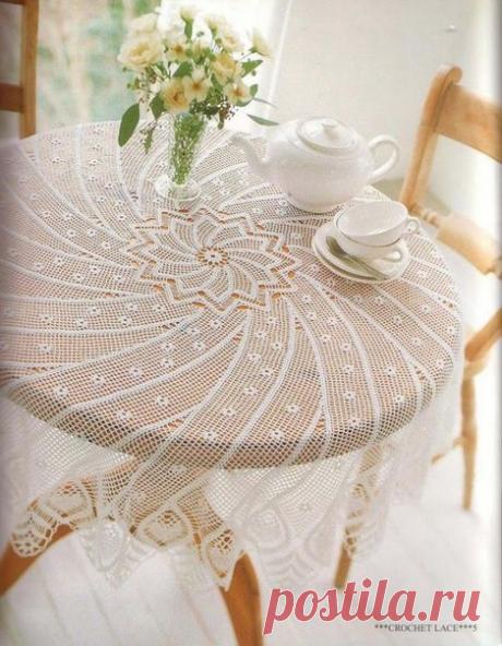 ИНТЕРЕСНАЯ СКАТЕРТЬ КРЮЧКОМ. Схема - Nebka.Ru