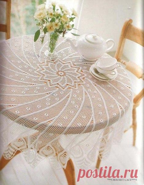 ИНТЕРЕСНАЯ СКАТЕРТЬ КРЮЧКОМ. Схема - Nebka.Ru