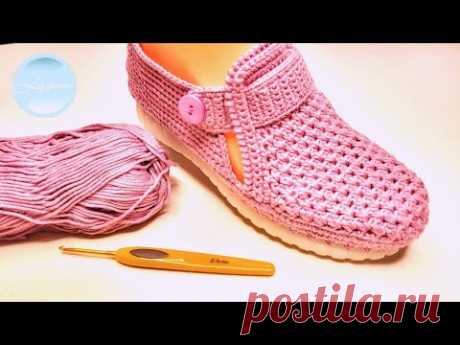 💥 Туфли женские Roze| Бесплатный мастер-класс | Учимся вязать обувь крючком | CROCHET SHOES