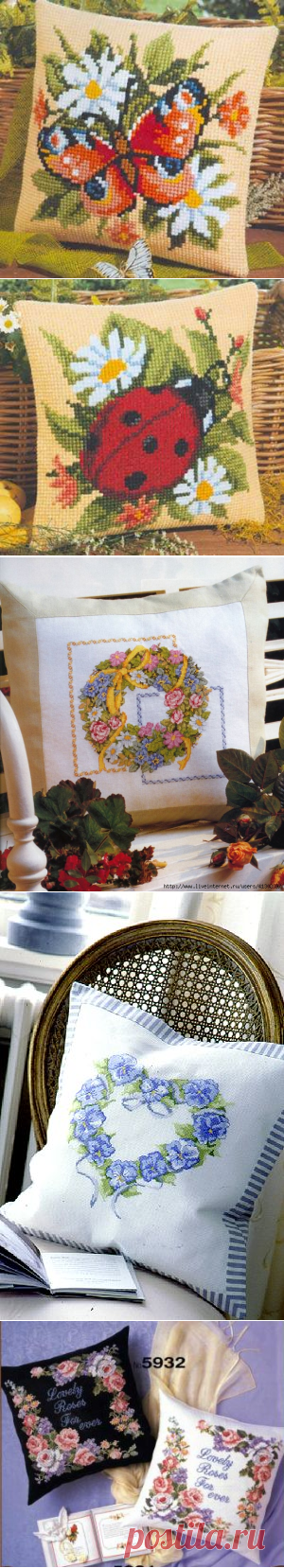 Подушки с вышивкой