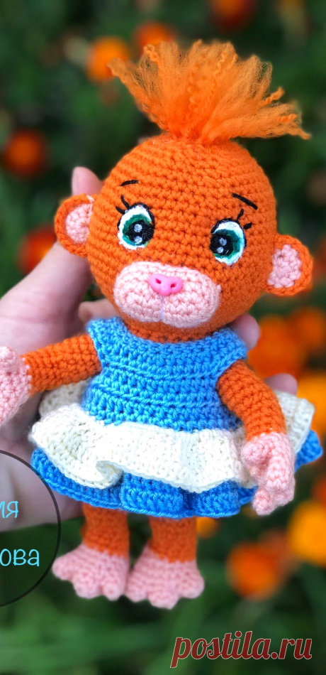 PDF Обезьянка Анфиска крючком. FREE crochet pattern; Аmigurumi animal patterns. Амигуруми схемы и описания на русском. Вязаные игрушки и поделки своими руками #amimore - обезьянка, обезьяна, мартышка.