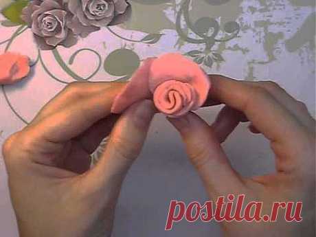 ▶ Простой цветок из холодного фарфора / Simple flower from cold porcelain - YouTube