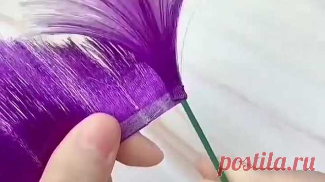Цветы из пластиковых трубочек