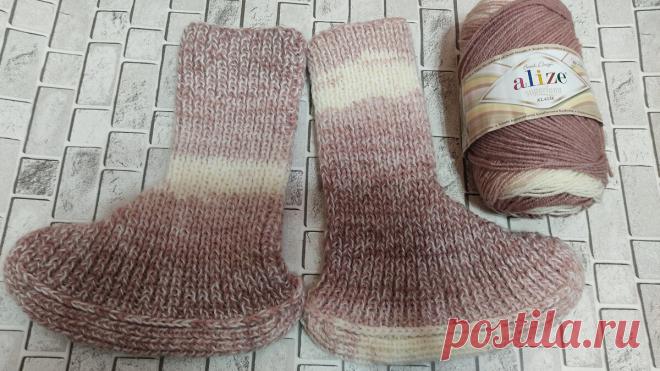 Описание вязания домашних Тапочек - носочек. Мои ЧУНИ!!! | Волшебный клубок. Яна Зима. | Дзен