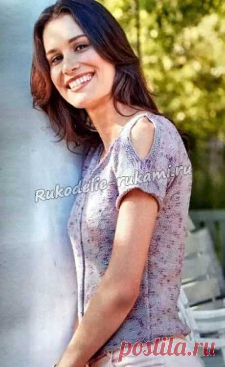 Топ с открытыми плечами спицами