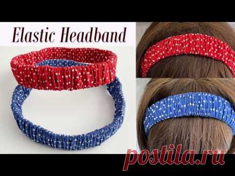 DIY Beautiful Wide Elastic Headband with Ruffle Scrunchie Pattern | How to Make Ruffle Hair Band