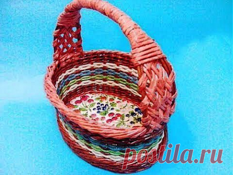 Как сплести ручку для пасхальной корзины. Зигзагообразная ручка..