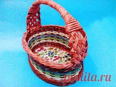 Как сплести ручку для пасхальной корзины. Зигзагообразная ручка..