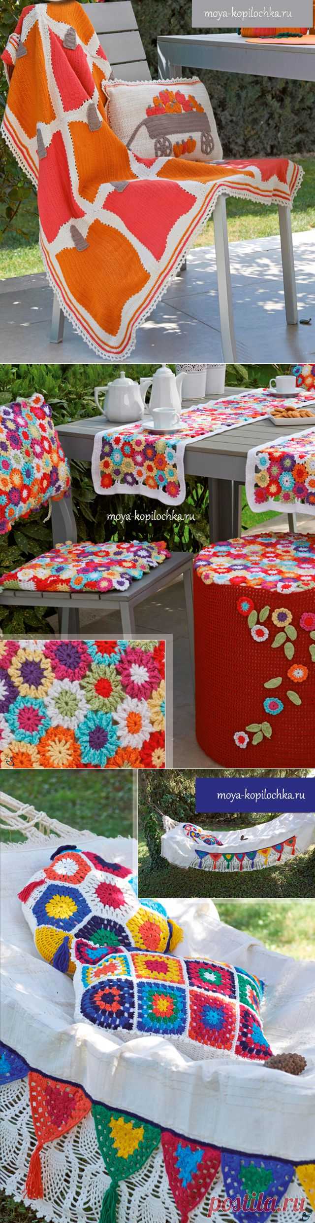 9 ярких вязаных идей для веселого и уютного летнего  на даче.
