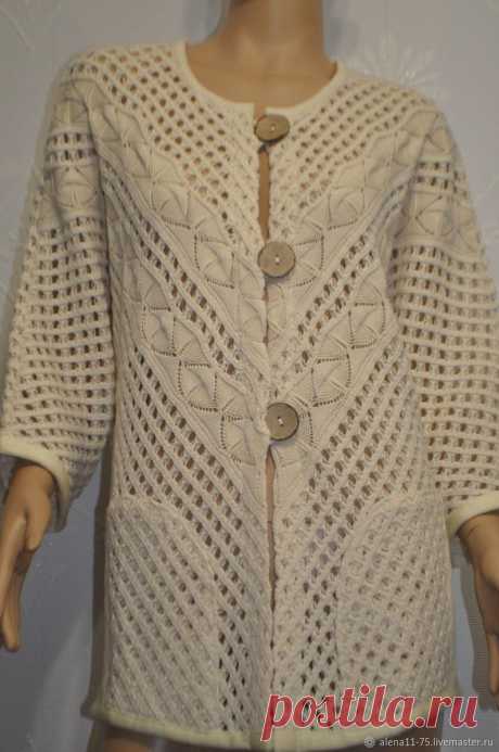 Beautiful Ecru Linen Knitted Cardigan Crocheted Women | Etsy