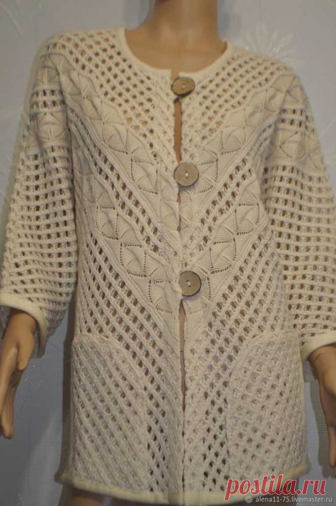 Beautiful Ecru Linen Knitted Cardigan Crocheted Women | Etsy