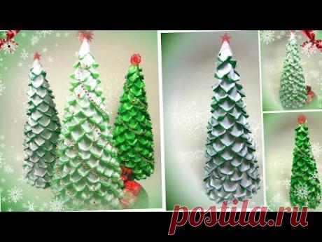 Ёлочка своими руками из атласных лент, канзаши Мк / diy Christmas tree