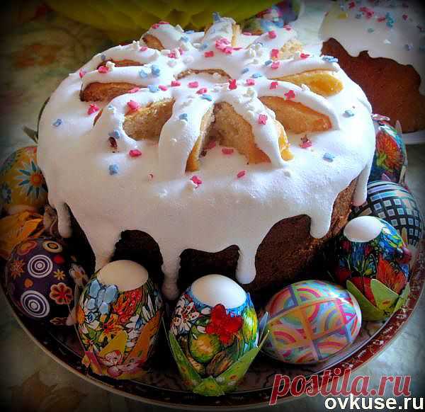 Пасхальный кулич с изюмом и миндалем - Простые рецепты Овкусе.ру