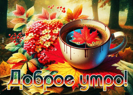Солнечная гиф-открытка, доброго осеннего утра
