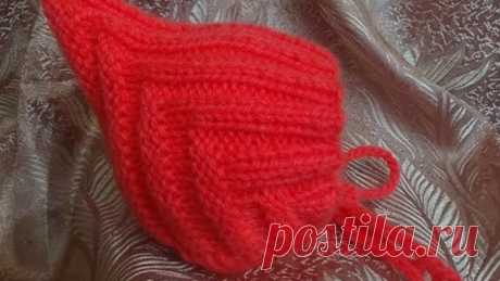 Детская шапочка спицами ЭЛЬФ. Baby hat knitting ELF