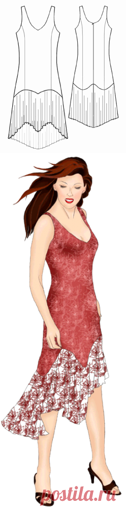 Women :. Dresses :. #5463 Dress with a flounce