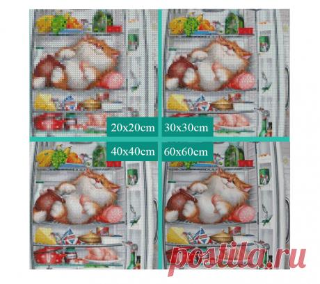 100% Полный 5D Сделай Сам Daimond картина "Кошка в холодильнике" 3D Вышивка крестом круглый горный хрусталь полностью приклеенная Алмазная вышивка|Алмазная роспись, вышивка крестом| | АлиЭкспресс