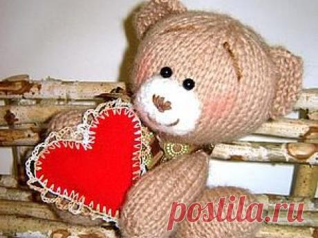 Мастер-класс по вязанию Мишани с валентинкой. - Ярмарка Мастеров - ручная работа, handmade