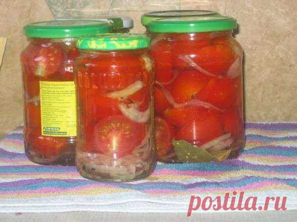 Маринованные помидоры с луком в растительном масле
