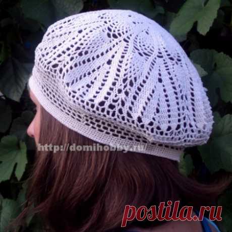 Летний берет из салфетки