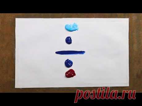 Simple Acrylic Landscape Painting with Palette Knife in Paper | step by step