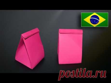 Origami: Sacolinha para Presentes - Instruções em Português PT-BR