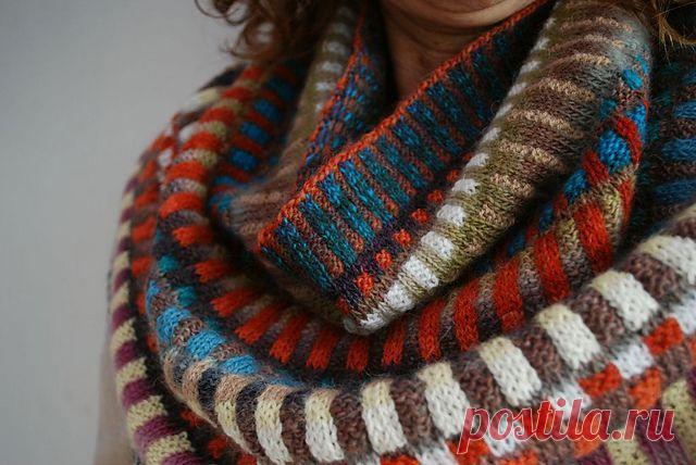 Многоцветный шарф на  ravelry.com